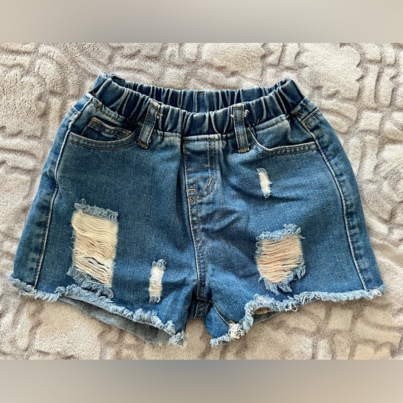 SHEIN Teen Distressed Denim Shorts Blue Jean Size 10–11Y - Picture 1 of 3
